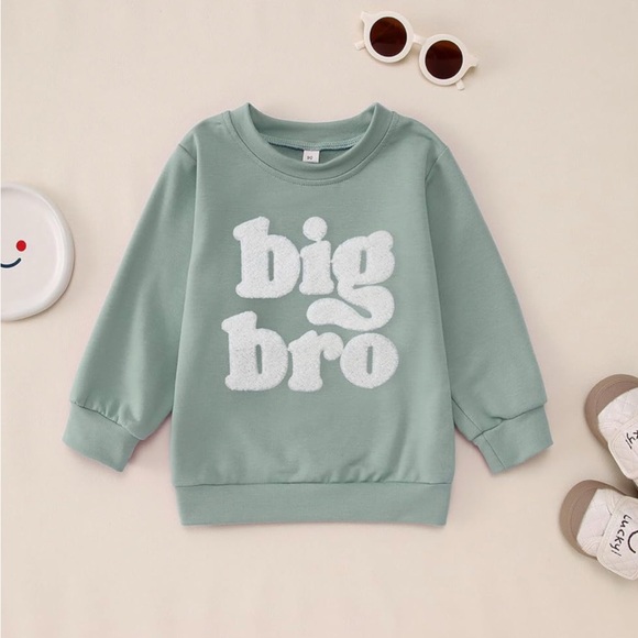 NWT Big Brother Sweatshirt Big Bro Chenille Patch Letter Pullover Crewneck 5T - Picture 1 of 6